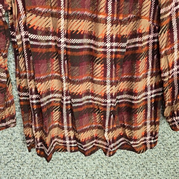 Talbots Top Womens Medium Purple Printed Keyhole Neck Blouse Casual Ladies - Picture 5 of 7
